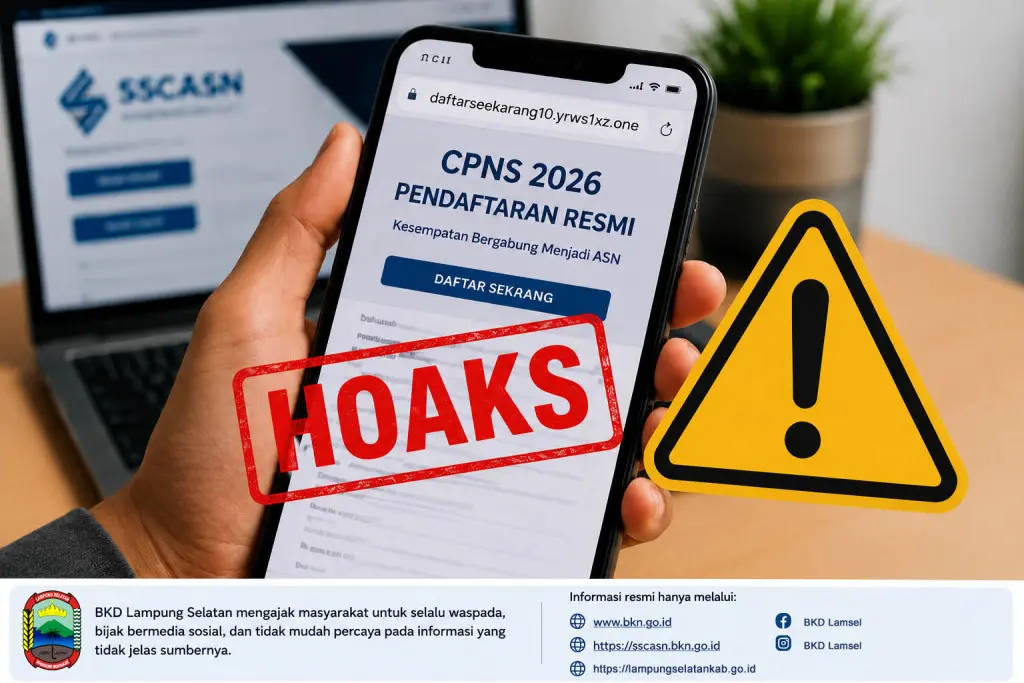BKD Lampung Selatan Imbau Warga Waspada Hoaks Pendaftaran CPNS 2026, Link Ini Palsu