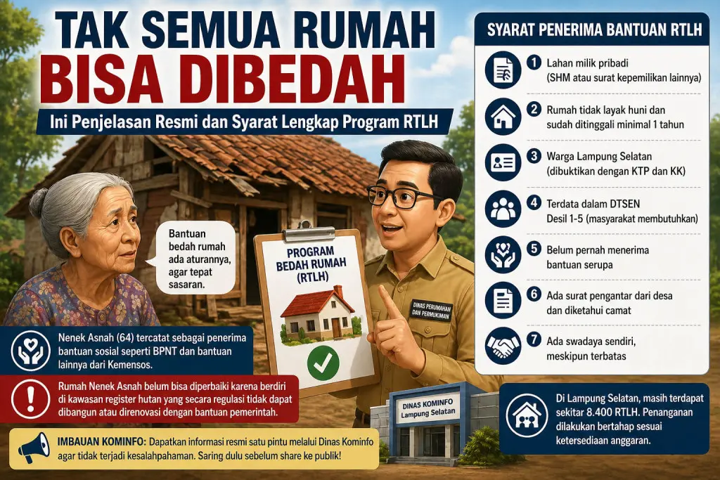 Di Balik Syarat Ketat Program RTLH, Pemkab Lampung Selatan Jelaskan Alasannya