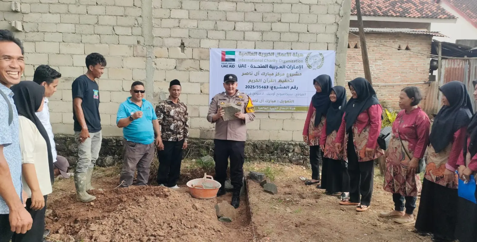 Dukung Pendidikan, Brigpol Sujuma Ikuti Peletakan Batu Pertama TK & Paud