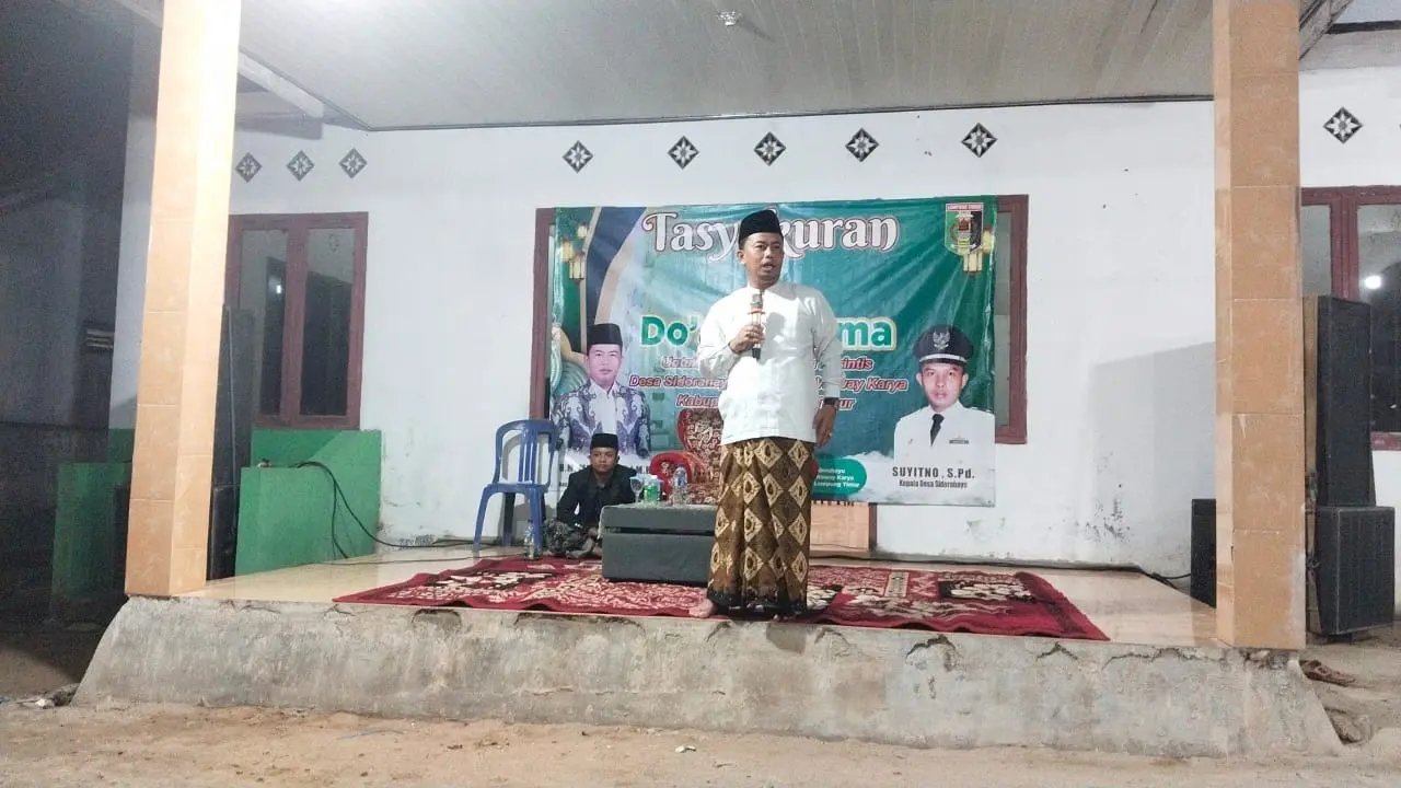 Pemdes Sidorahayu Gelar Tasyakuran, Doa Bersama dan Santunan Anak Yatim dalam acara bersih Desa.