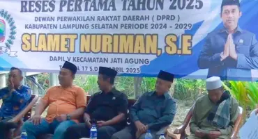 Anggota DPRD Lamsel H. Slamet Nuriman SE., Menggelar Reses Pertama Tahun 2025 di Desa Way Huwi Jati Agung