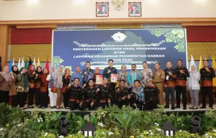 Pemkab Lampung Selatan kembali meraih opini Wajar Tanpa Pengecualian (WTP) atas Laporan Keuangan Pemerintah Daerah (LKPD)