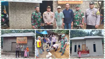 TNI-Polri dan Warga Bangun Tempat Tinggal Layak untuk Keluarga Buruh di Sidoluhur